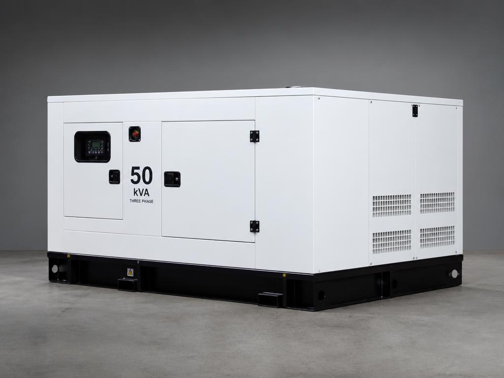 ReadyGen 50 kVA white enclosed diesel generator