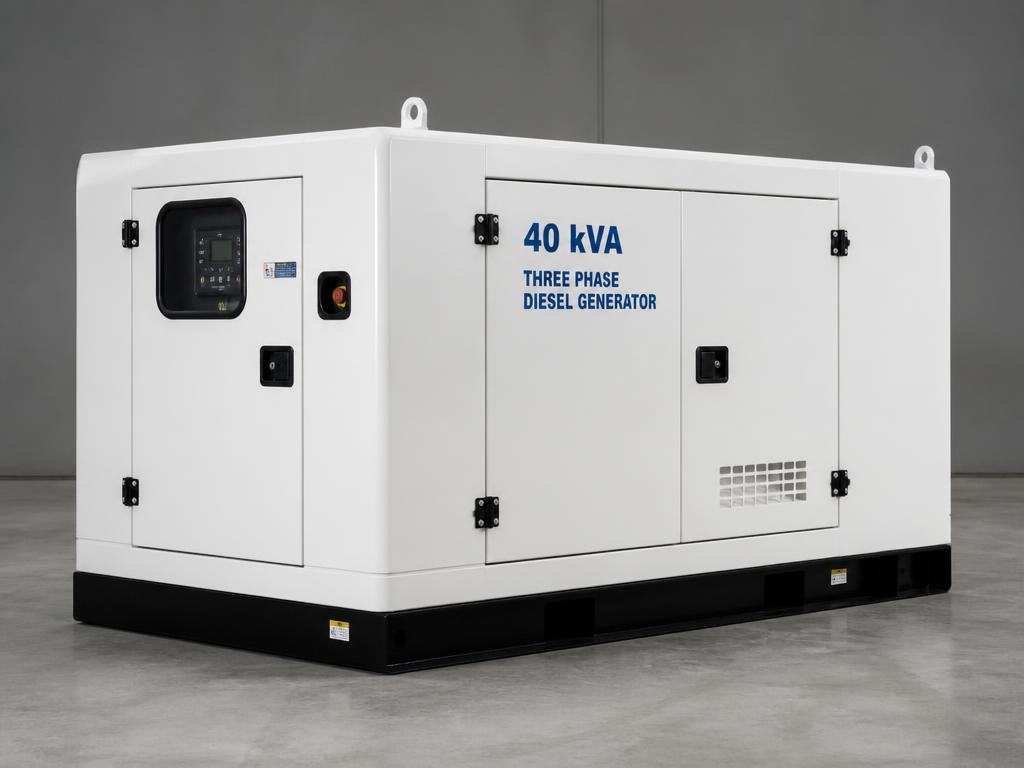 ReadyGen 40 kVA white enclosed diesel generator