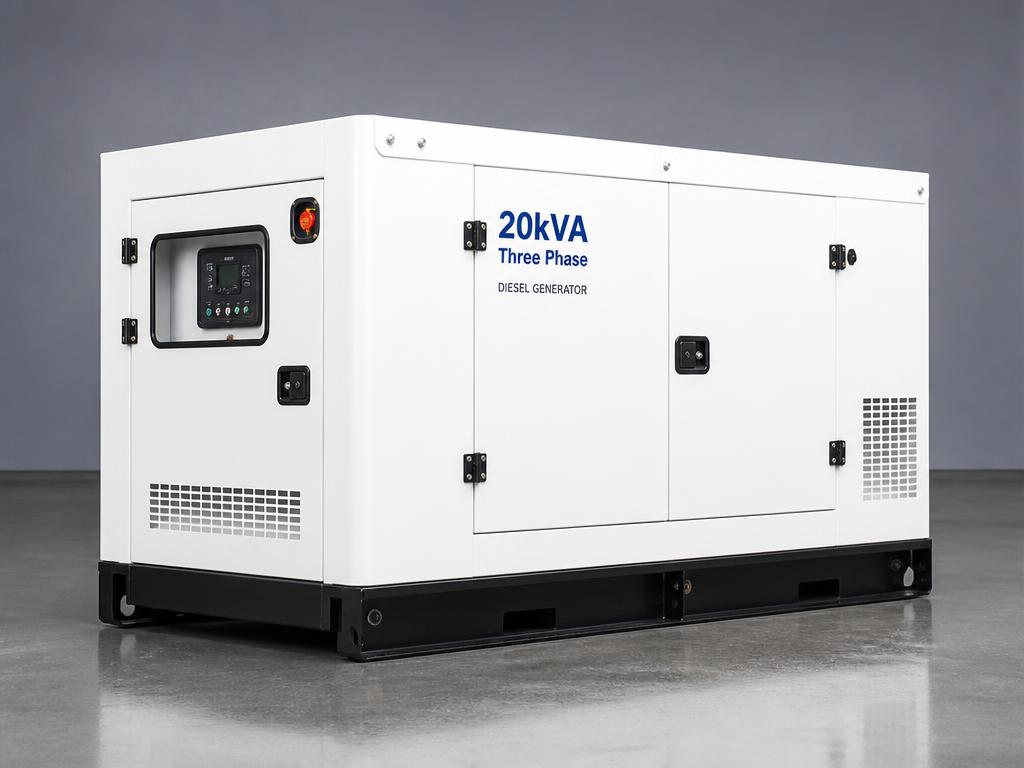 ReadyGen 20 kVA white enclosed diesel generator