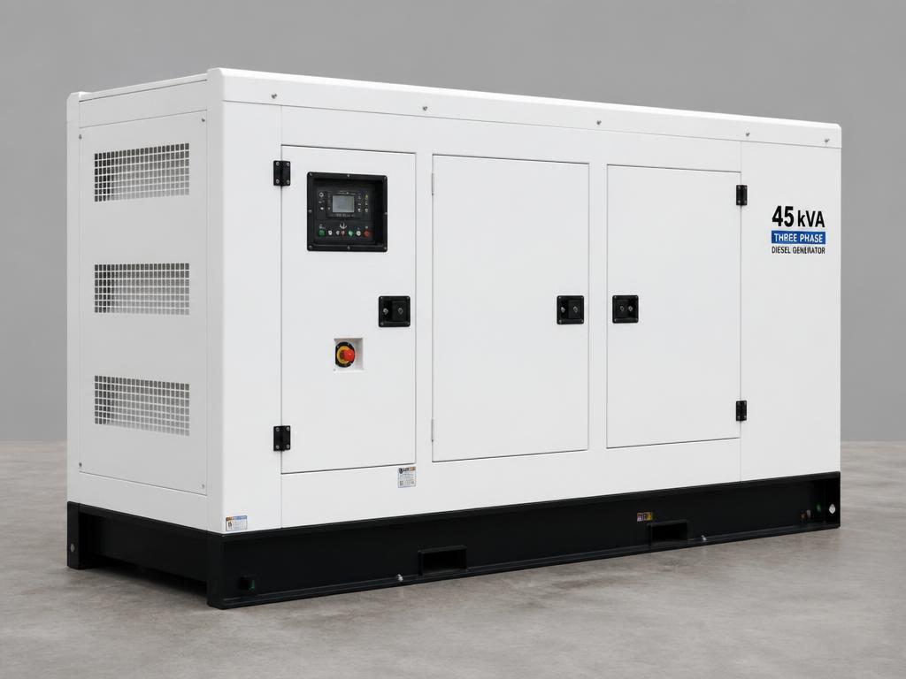 ReadyGen 45 kVA white enclosed diesel generator