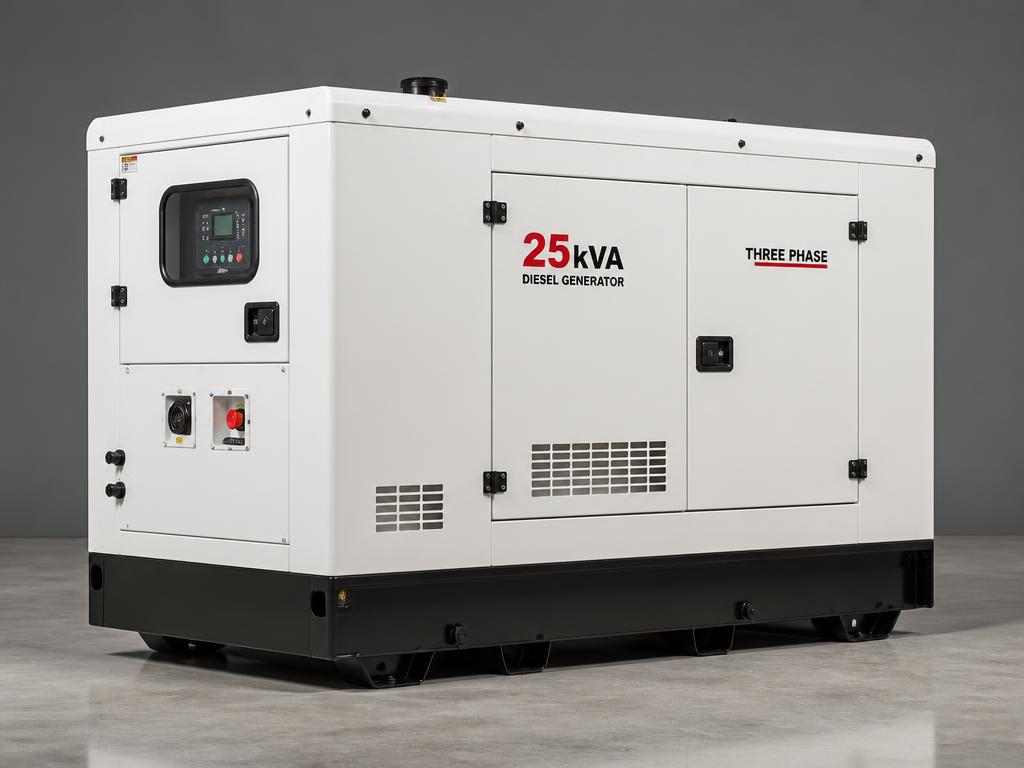 ReadyGen 25 kVA white enclosed diesel generator