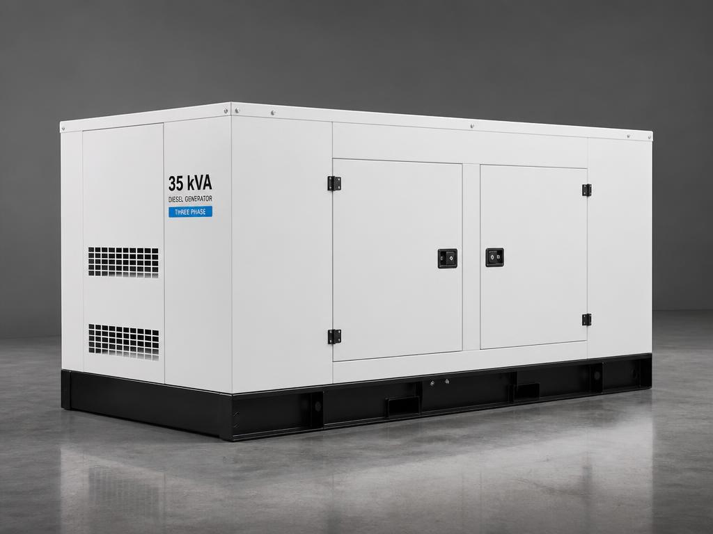 ReadyGen 35 kVA white enclosed diesel generator